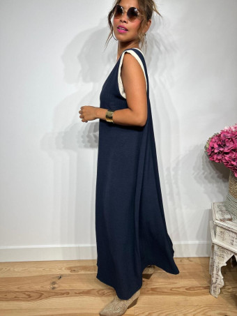 Vestido Ribetes a Contraste TANGLE Marino HEVE