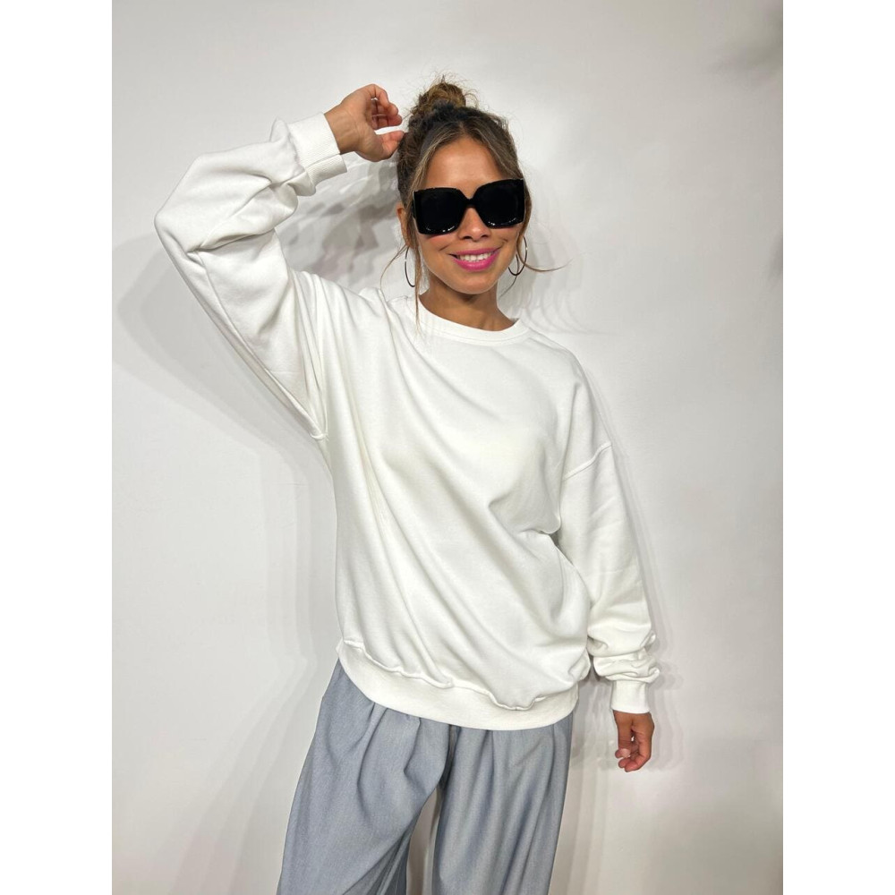 Sudadera Oversize Strass ROLLING Blanco HEVE