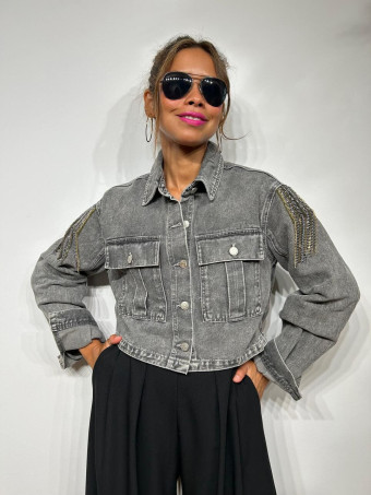 Cazadora Vaquera Cropped TAVIRA Gris HEVE