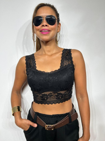Top Encaje SARIEL Negro HEVE
