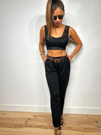Top Encaje SARIEL Negro HEVE