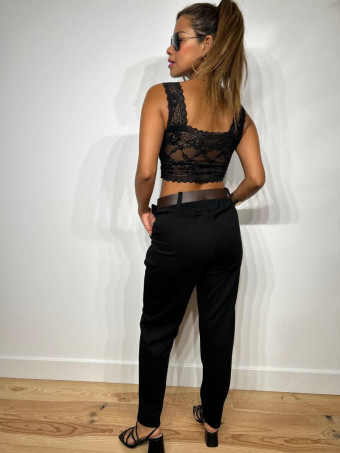 Top Encaje SARIEL Negro HEVE