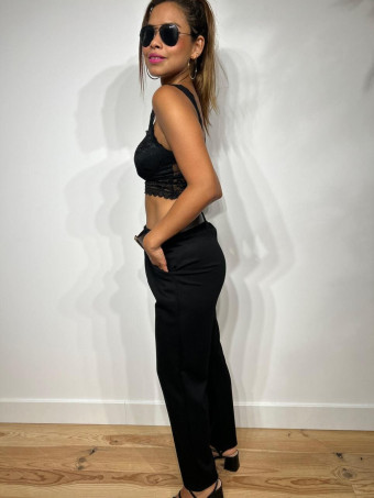Top Encaje SARIEL Negro HEVE