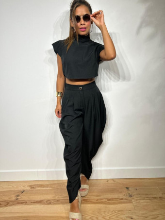 Conjunto Top y Pantalón AURAH Negro HEVE