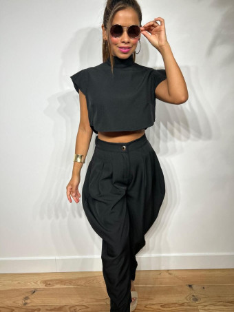 Conjunto Top y Pantalón AURAH Negro HEVE