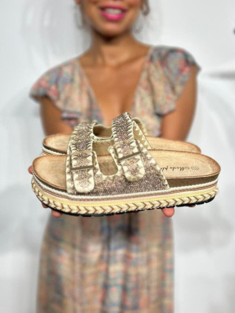 Sandalia Strass Hebillas SYLTER Oro HEVE