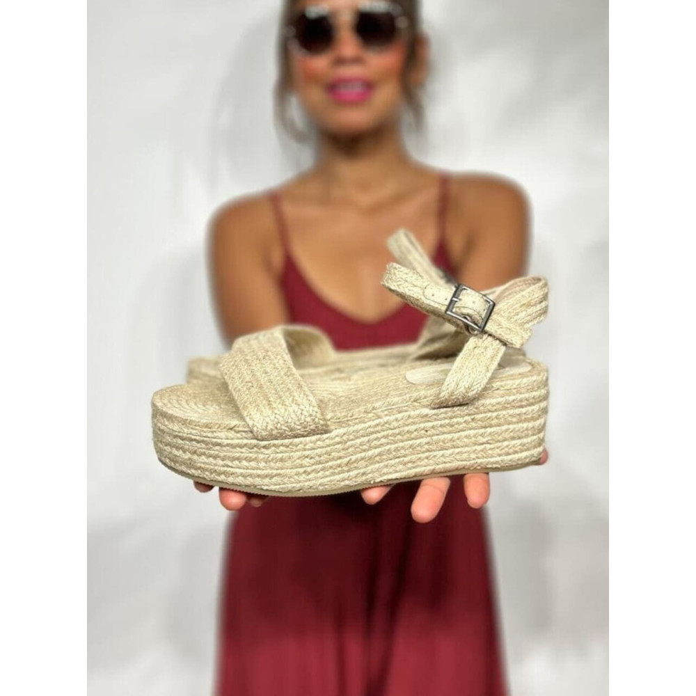 Sandalia Yute Plataforma BYNAZE Beige HEVE