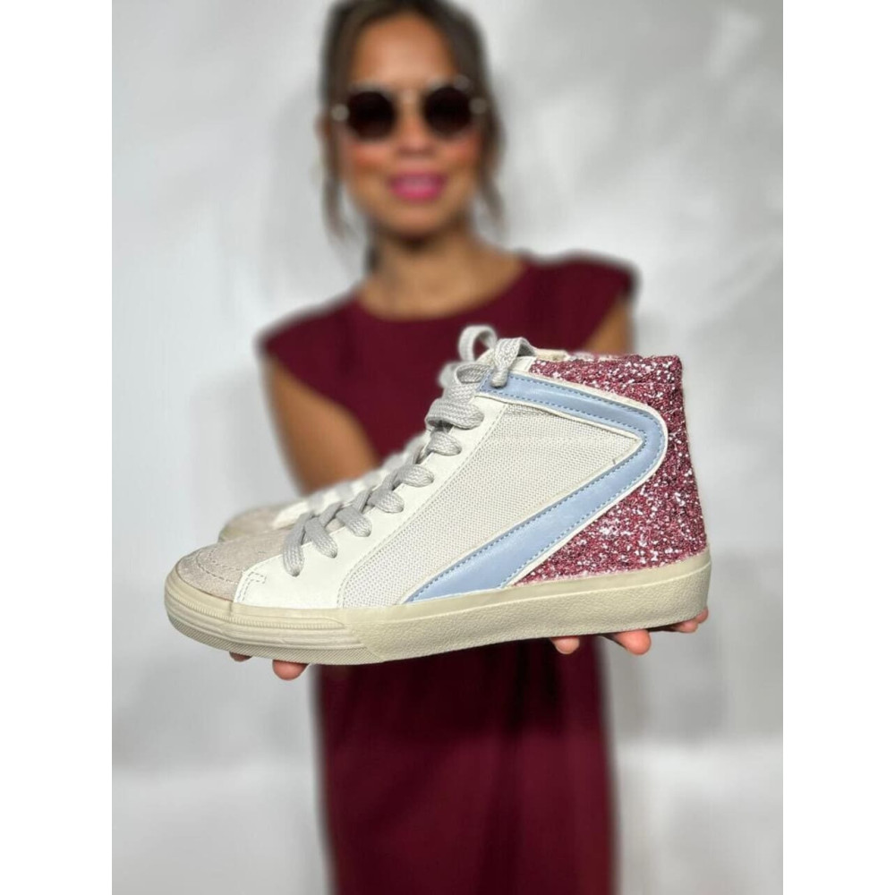 Sneaker Abotinada Retro GIAMOND Rosa HEVE Sneaker Abotinada Retro GIAMOND Rosa HEVE