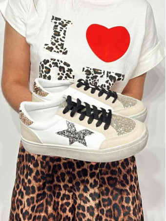 Deportiva Combinada Estrella DARTIE Blanco/Beige HEVE