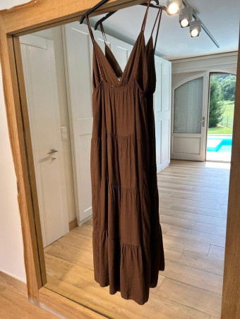 Vestido Paneles Broche Sol ZAELITH Marrón HEVE