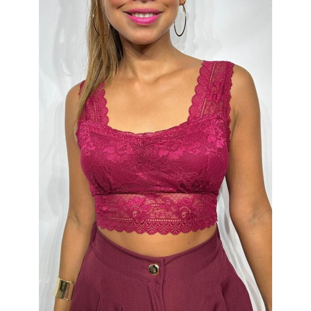 Top Encaje SARIEL Burdeos HEVE