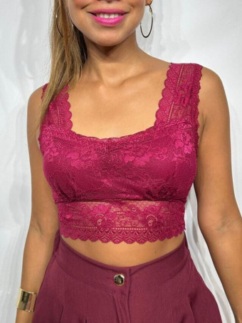 Top Encaje SARIEL Burdeos HEVE