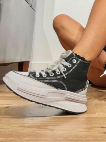 Sneaker Tela Abotinada SAYKO Negro HEVE
