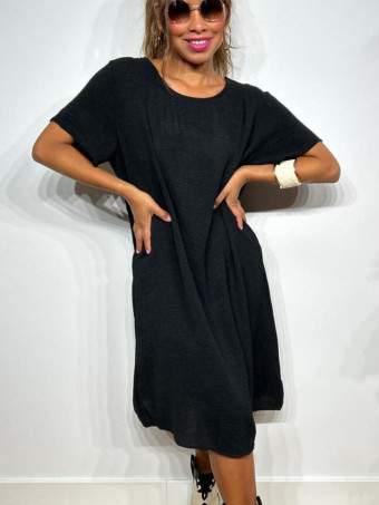 Vestido Corto Oversize MERAPHY Negro HEVE