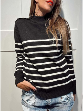 Punto Rayas con Botones THALYNNE Negro HEVE