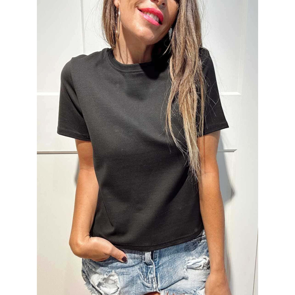 Camiseta Básica Algodón TAISEL Negro HEVE Camiseta Básica Algodón TAISEL Negro HEVE