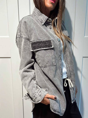 Sobrecamisa Vaquera Abalorios NAYORA Gris HEVE