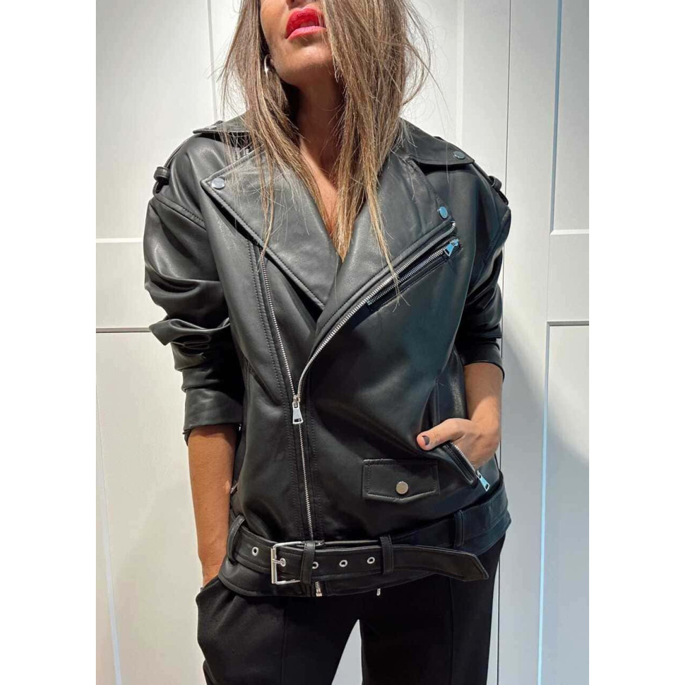 Cazadora Biker Polipiel DRAYVEN Negro HEVE Cazadora Biker Polipiel DRAYVEN Negro HEVE