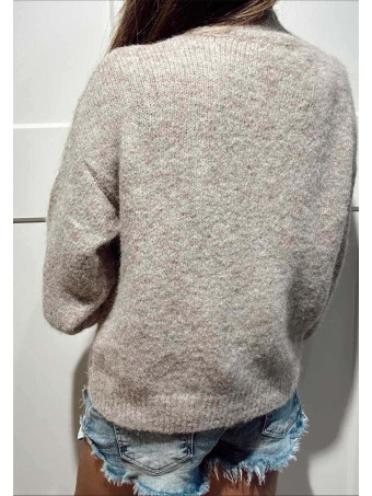 Jersey Botones Joya ORLENA Taupe HEVE