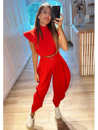 Conjunto Top y Pantalón AURAH Rojo HEVE
