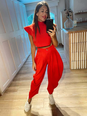 Conjunto Top y Pantalón AURAH Rojo HEVE