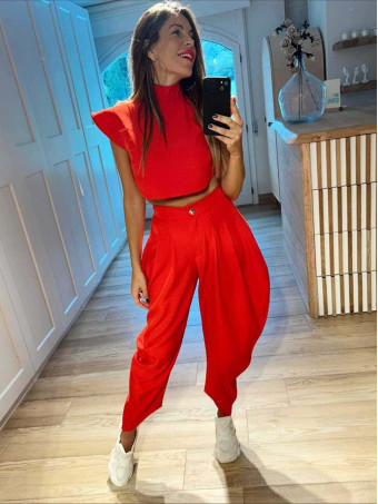 Conjunto Top y Pantalón AURAH Rojo HEVE