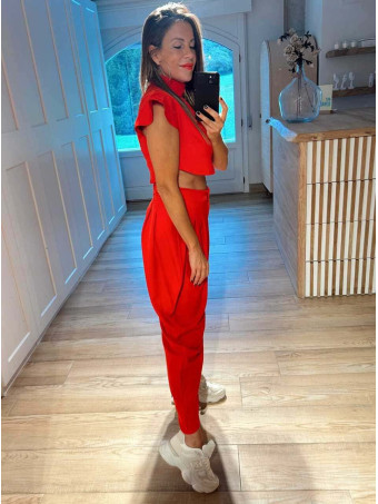 Conjunto Top y Pantalón AURAH Rojo HEVE
