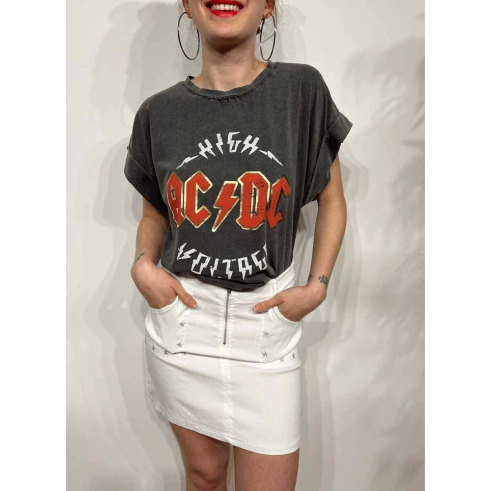 Falda Corta Estrellas Bordadas SHENTANNY Blanco HEVE