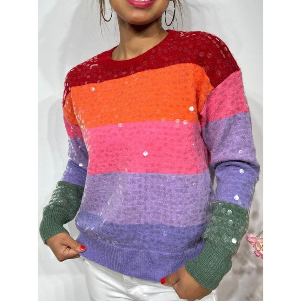 Punto Color Block Lentejuelas CHEYNE HEVE Punto Color Block Lentejuelas CHEYNE HEVE