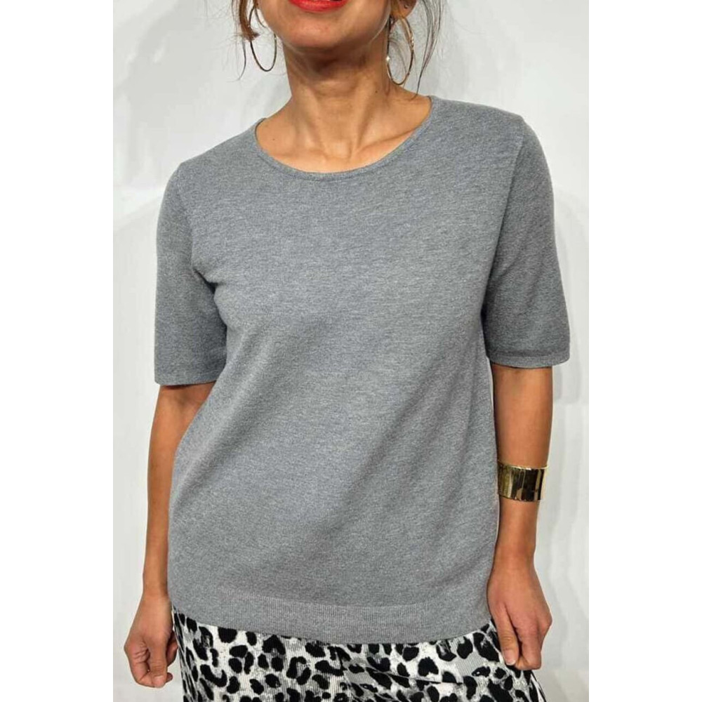 Punto Fino Manga Corta MARSYA Gris HEVE