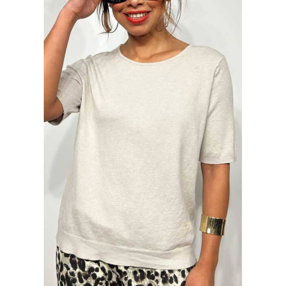 Punto Fino Manga Corta MARSYA Beige HEVE