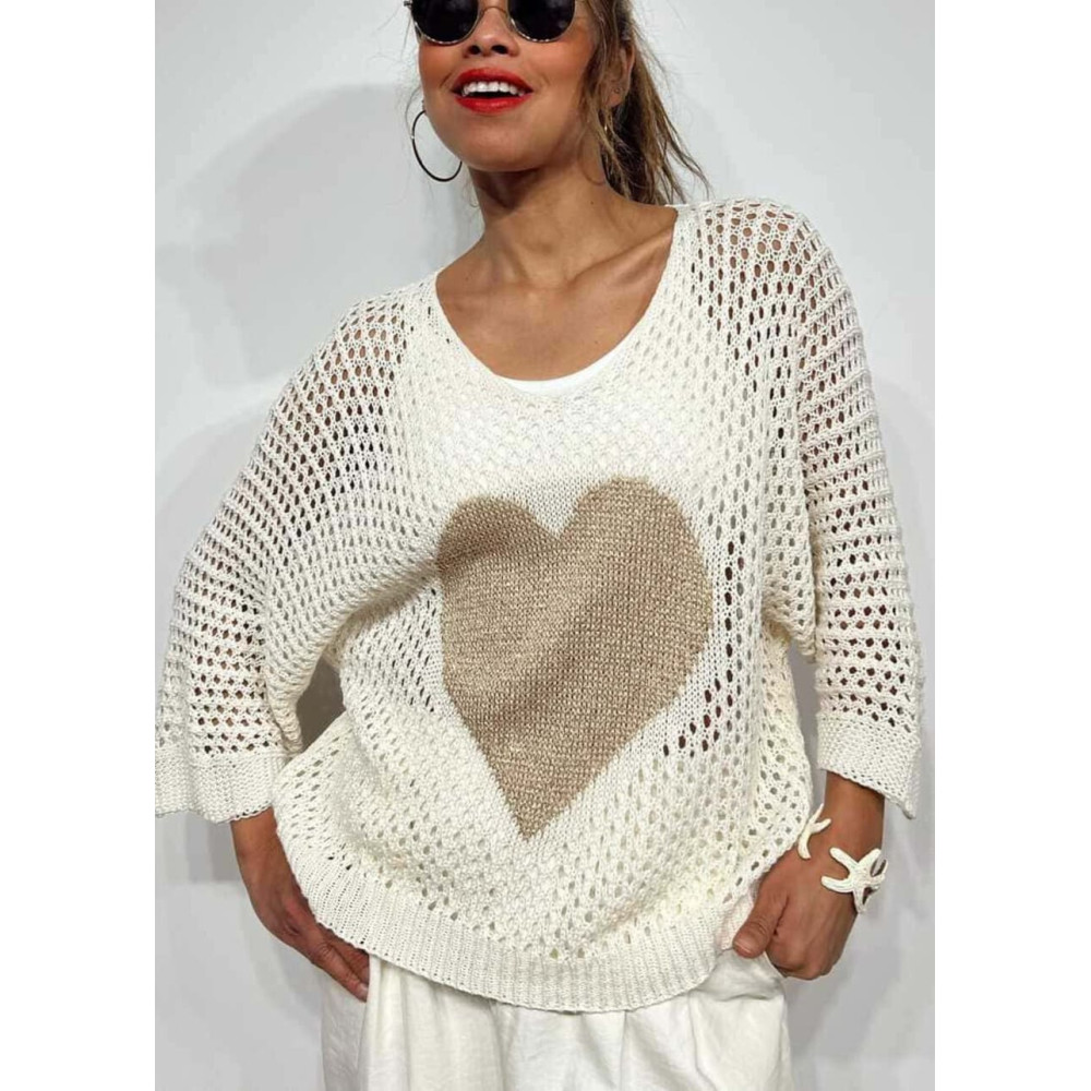 Punto Calado Corazón KEYLOVE Beige HEVE