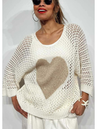 Punto Calado Corazón KEYLOVE Beige HEVE
