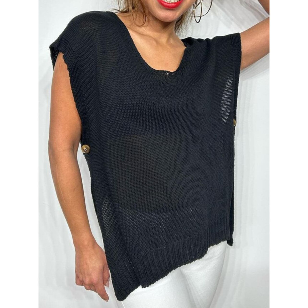 Punto Abierto Botones SARLOTTE Negro HEVE