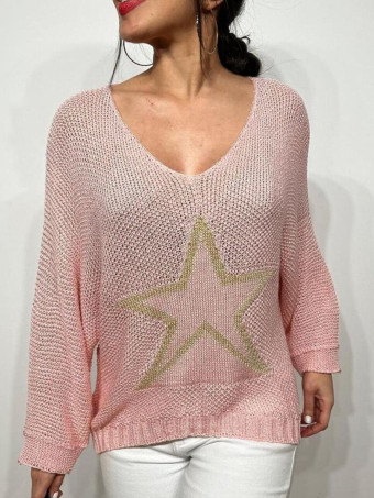 Punto Oversize Estrella STELLENA Rosa HEVE