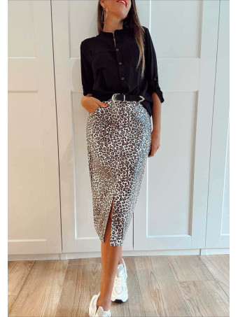 Falda Polipiel Estampado Print FERALYA HEVE