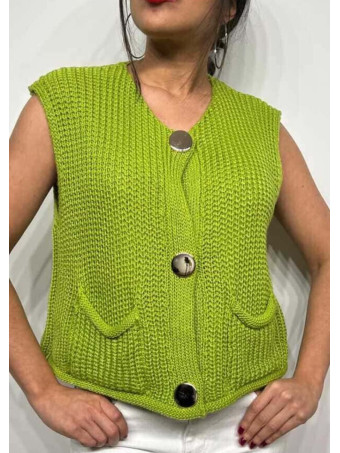 Chaleco Punto Botones OPELIKA Verde HEVE