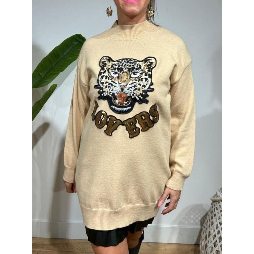 Punto Strass LEOPARD LOVERS Camel HEVE Punto Strass LEOPARD LOVERS Camel HEVE