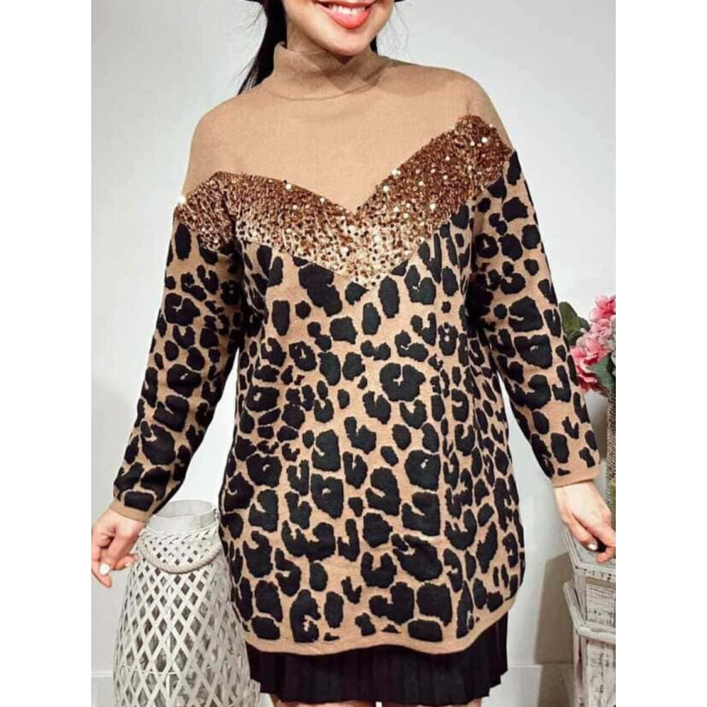 Maxi Punto Print Lentejuelas LYNZER Camel HEVE