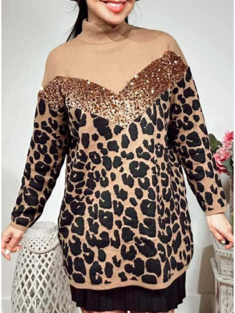 Maxi Punto Print Lentejuelas LYNZER Camel HEVE