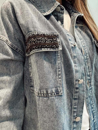Sobrecamisa Vaquera Abalorios NAYORA Blue Jean HEVE