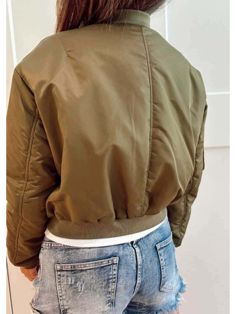 Bomber Cropped Nylon NAPZER Verde Militar HEVE