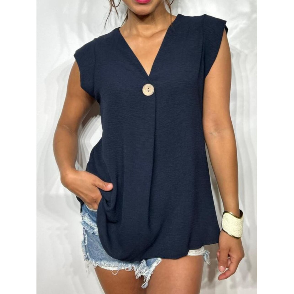 Blusa Escote Pico SUKARI Marino HEVE