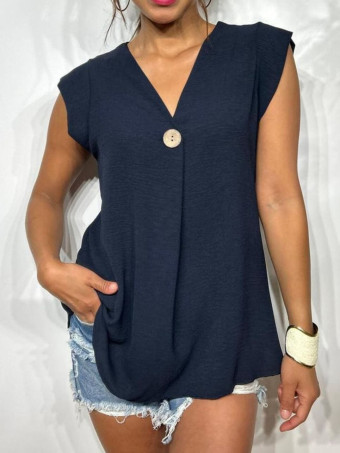 Blusa Escote Pico SUKARI Marino HEVE