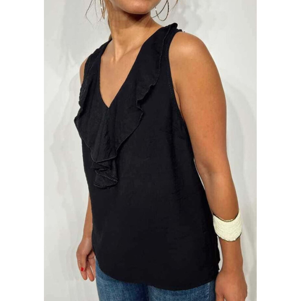 Blusa Volantes DAMALS Negro HEVE Blusa Volantes DAMALS Negro HEVE