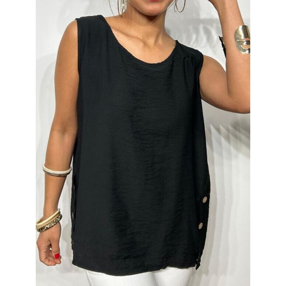Blusa Botones HASBOO Negro HEVE Blusa Botones HASBOO Negro HEVE