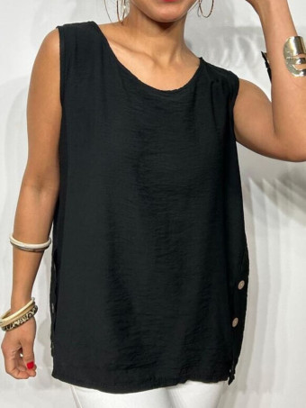 Blusa Botones HASBOO Negro HEVE