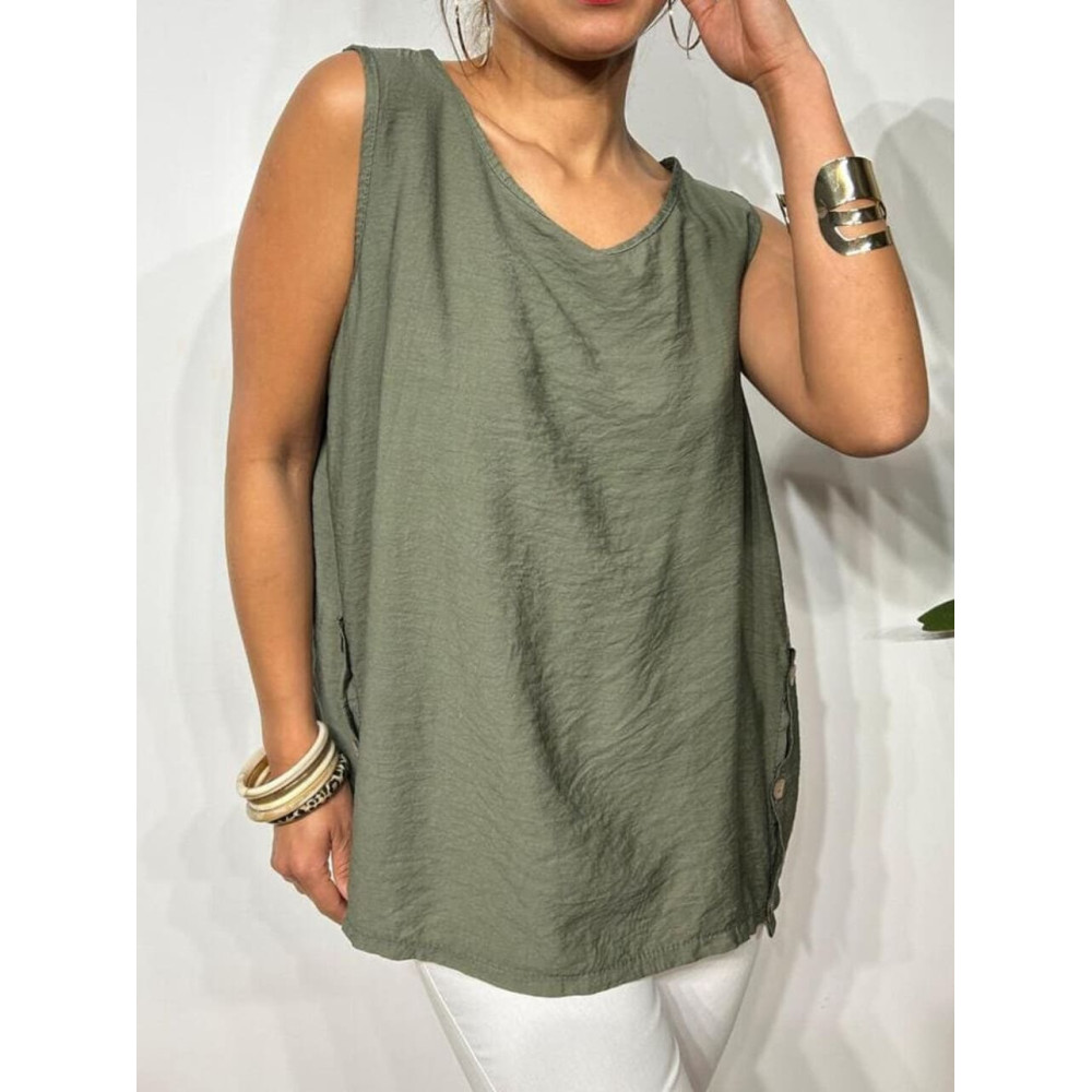 Blusa Botones HASBOO Khaki HEVE Blusa Botones HASBOO Khaki HEVE