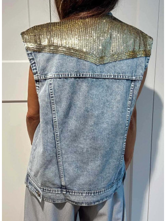 Chaleco Vaquero Lentejuelas AUVREL Blue Jean HEVE