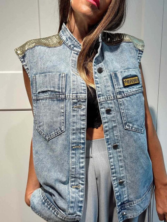 Chaleco Vaquero Lentejuelas AUVREL Blue Jean HEVE
